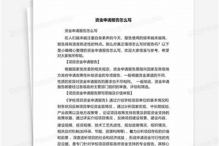 惠民资金申请报告